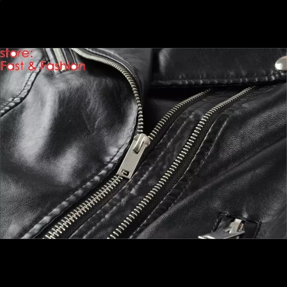 Motorcycle faux leather jacket - Picture 5 of 6
